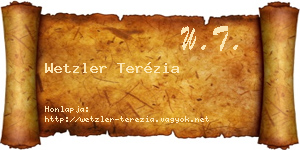 Wetzler Terézia névjegykártya